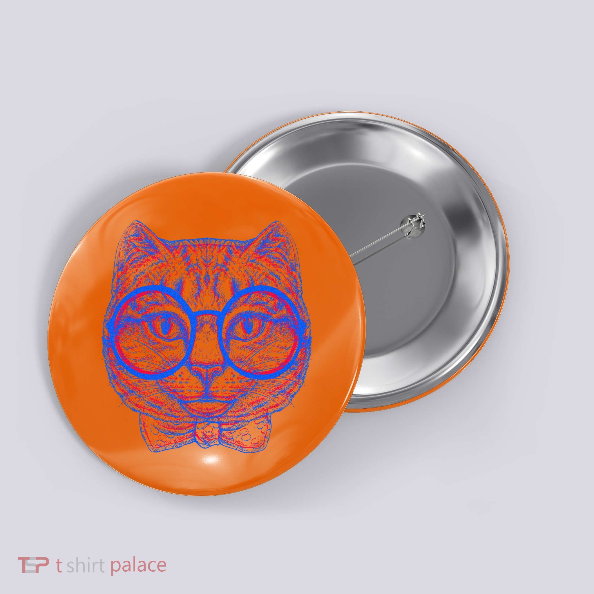 3D Trippy Cat Button