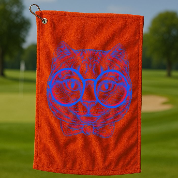 3D Trippy Cat Golf Towel