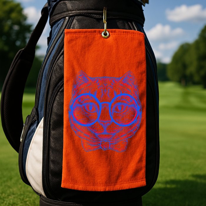 3D Trippy Cat Golf Towel
