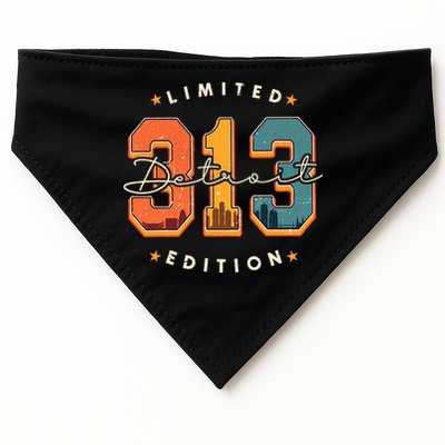 313 Detroit Area Code Skyline USA-Made Doggie Bandana