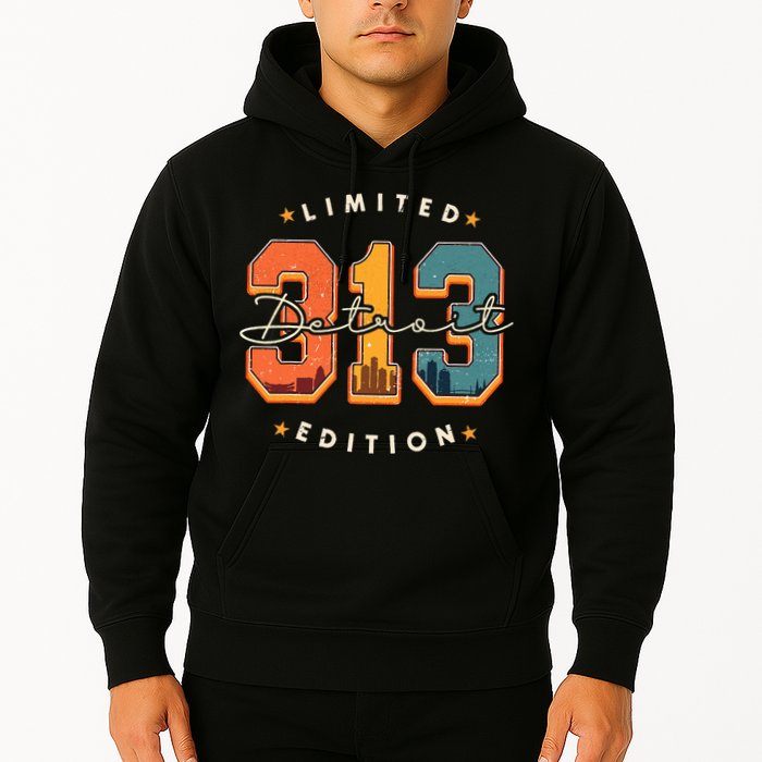 313 Detroit Area Code Skyline Hoodie
