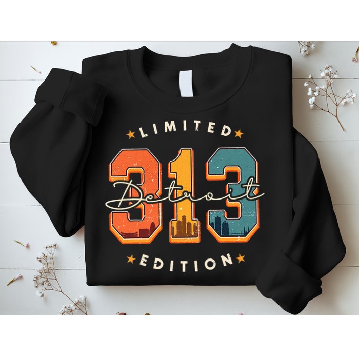 313 Detroit Area Code Skyline Sweatshirt