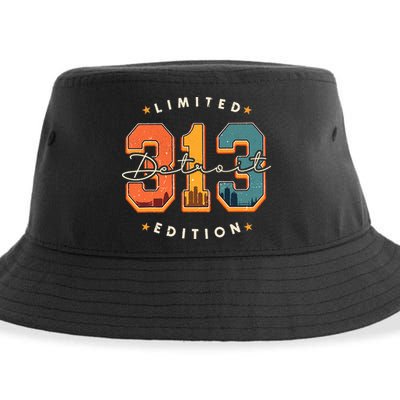 313 Detroit Area Code Skyline Sustainable Bucket Hat