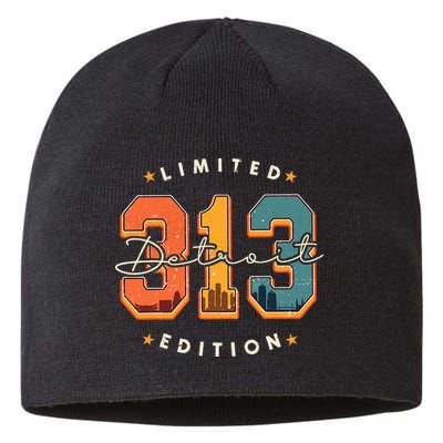 313 Detroit Area Code Skyline Sustainable Beanie
