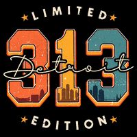 313 Detroit Area Code Skyline Magnet