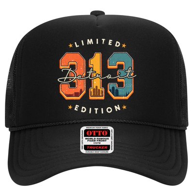 313 Detroit Area Code Skyline Trucker Hat