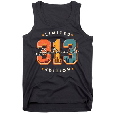313 Detroit Area Code Skyline Tank Top