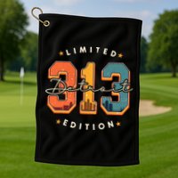 313 Detroit Area Code Skyline Golf Towel