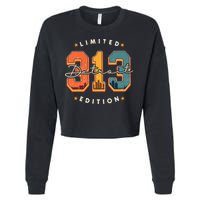 313 Detroit Area Code Skyline Cropped Pullover Crew