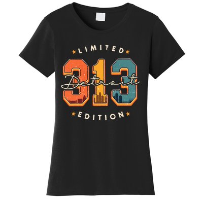 313 Detroit Area Code Skyline Women's T-Shirt