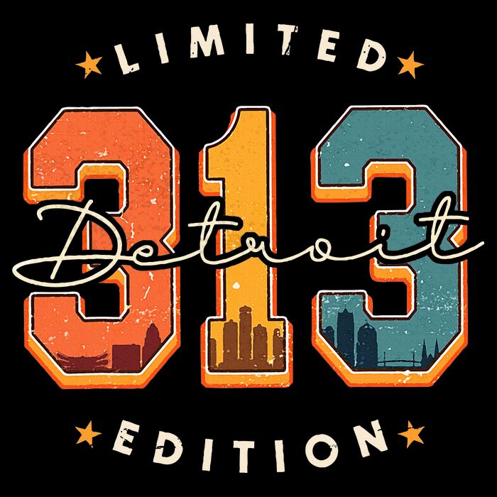 313 Detroit Area Code Skyline Wool Snapback Cap