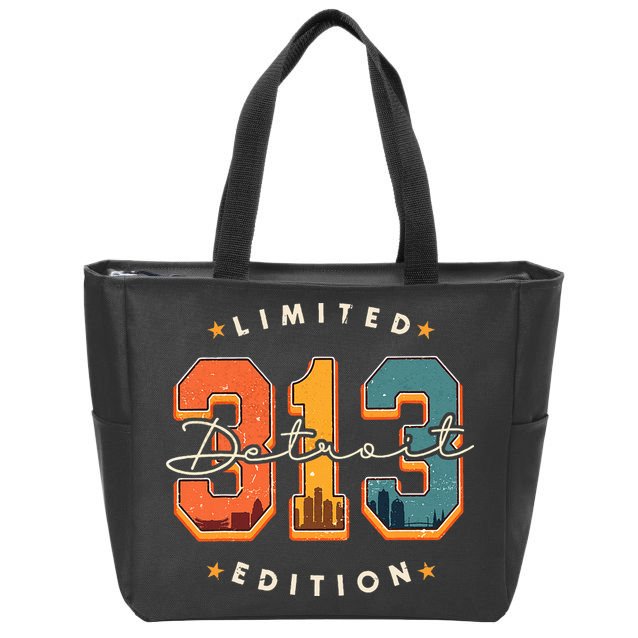 313 Detroit Area Code Skyline Zip Tote Bag