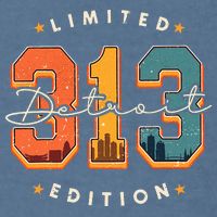313 Detroit Area Code Skyline Garment-Dyed Sweatshirt