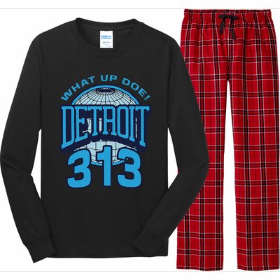 313 Detroit Area Code What Up Doe Hometown Long Sleeve Pajama Set