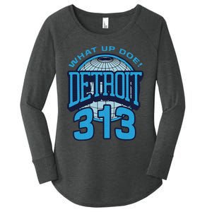 313 Detroit Area Code What Up Doe Hometown Women's Perfect Tri Tunic Long Sleeve Shirt