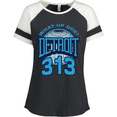 313 Detroit Area Code What Up Doe Hometown Enza Ladies Jersey Colorblock Tee