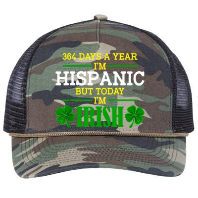 364 Days A Year IM Hispanic But Today IM Irish Funny Retro Rope Trucker Hat Cap