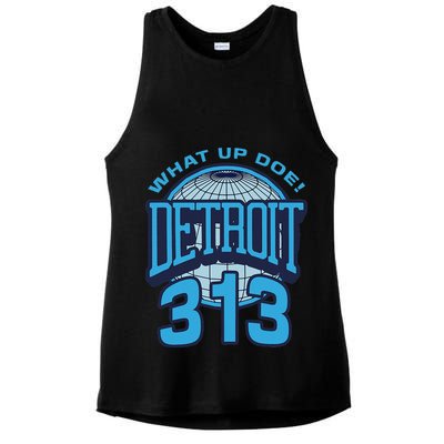 313 Detroit Area Code What Up Doe Hometown Ladies PosiCharge Tri-Blend Wicking Tank