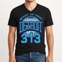 313 Detroit Area Code What Up Doe Hometown V-Neck T-Shirt