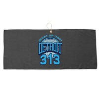 313 Detroit Area Code What Up Doe Hometown Large Microfiber Waffle Golf Towel