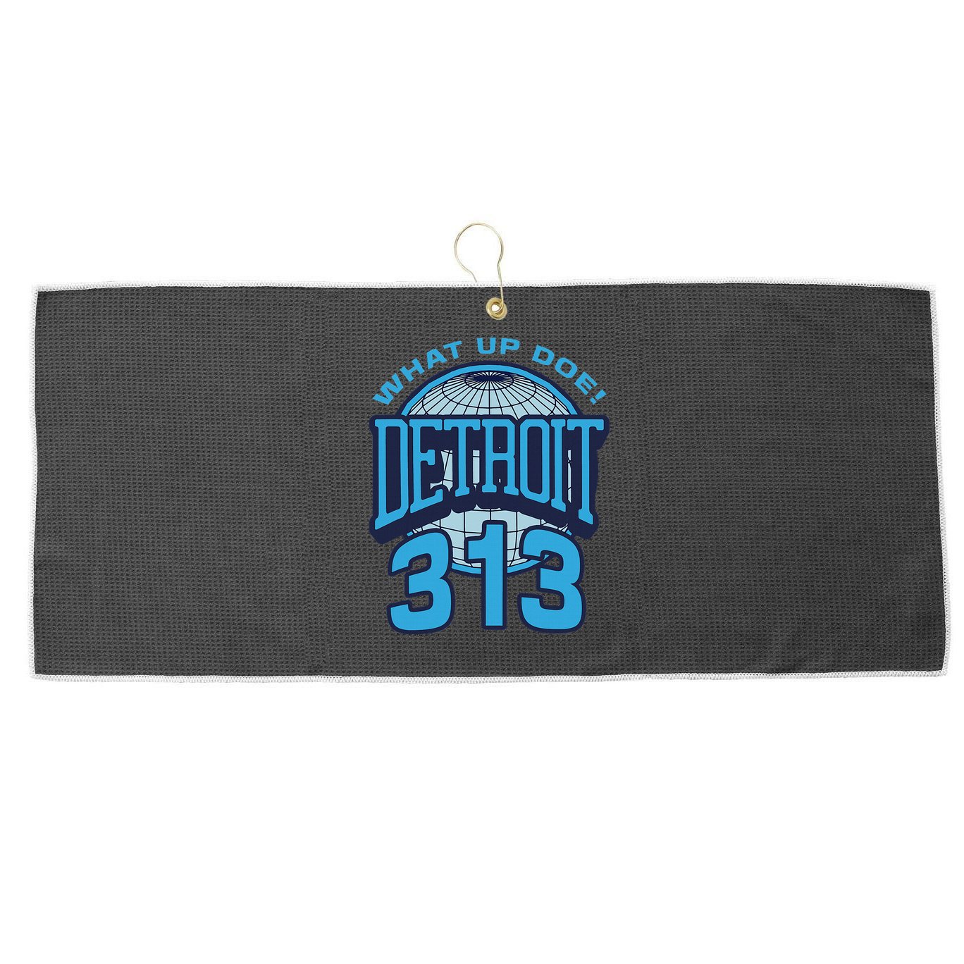313 Detroit Area Code What Up Doe Hometown Large Microfiber Waffle Golf Towel