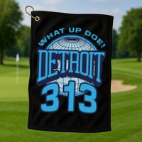 313 Detroit Area Code What Up Doe Hometown Golf Towel