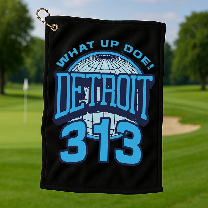 313 Detroit Area Code What Up Doe Hometown Golf Towel