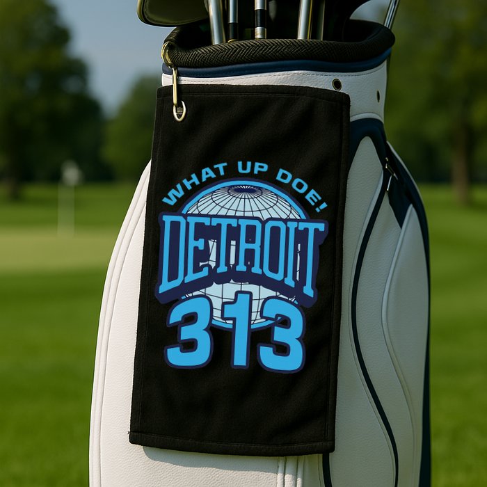 313 Detroit Area Code What Up Doe Hometown Golf Towel