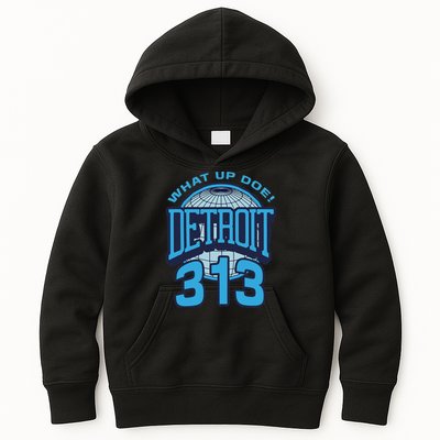 313 Detroit Area Code What Up Doe Hometown Kids Hoodie