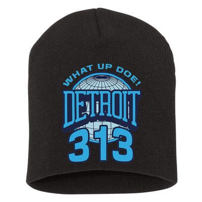 313 Detroit Area Code What Up Doe Hometown Short Acrylic Beanie