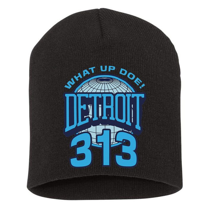 313 Detroit Area Code What Up Doe Hometown Short Acrylic Beanie