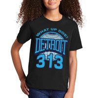 313 Detroit Area Code What Up Doe Hometown Kids T-Shirt