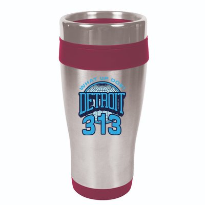 313 Detroit Area Code What Up Doe Hometown 16oz Travel Tumbler