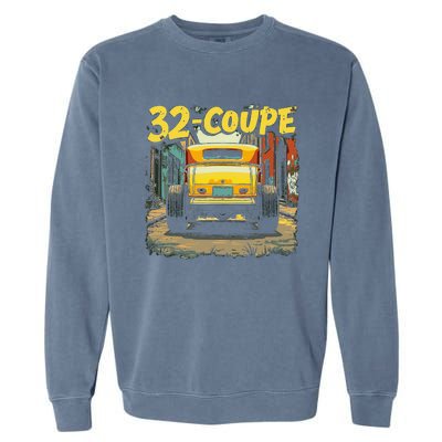 32 Deuce Coupe American Classic 3 Window Rear Window Hot Rod Garment-Dyed Sweatshirt