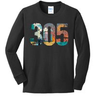 305 Dade County Miami Kids Long Sleeve Shirt