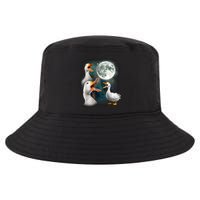 3 Ducks Howl At Moon Funny Weird Cursed Pekin Duck Lover Cool Comfort Performance Bucket Hat