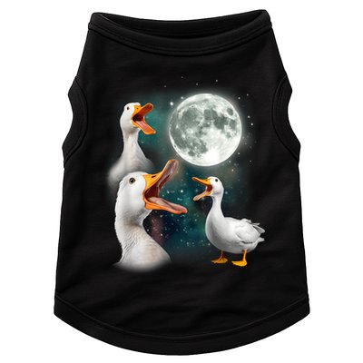 3 Ducks Howl At Moon Funny Weird Cursed Pekin Duck Lover Doggie Tank