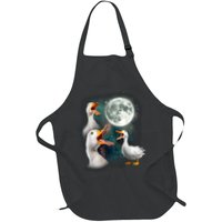3 Ducks Howl At Moon Funny Weird Cursed Pekin Duck Lover Apron