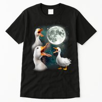 3 Ducks Howl At Moon Funny Weird Cursed Pekin Duck Lover Tall T-Shirt