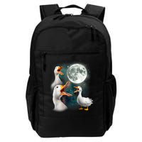3 Ducks Howl At Moon Funny Weird Cursed Pekin Duck Lover Backpack