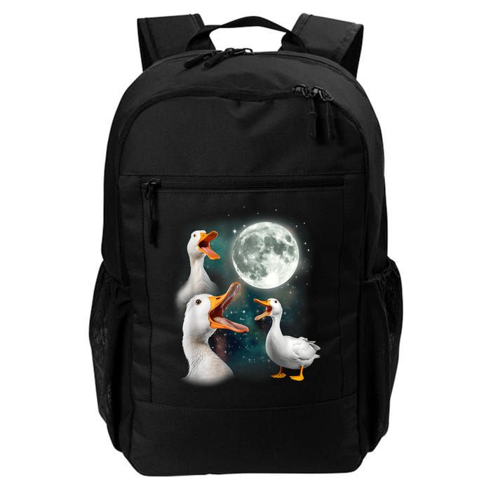 3 Ducks Howl At Moon Funny Weird Cursed Pekin Duck Lover Backpack