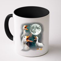 3 Ducks Howl At Moon Funny Weird Cursed Pekin Duck Lover Mug
