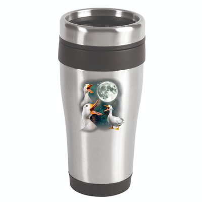 3 Ducks Howl At Moon Funny Weird Cursed Pekin Duck Lover 16oz Travel Tumbler
