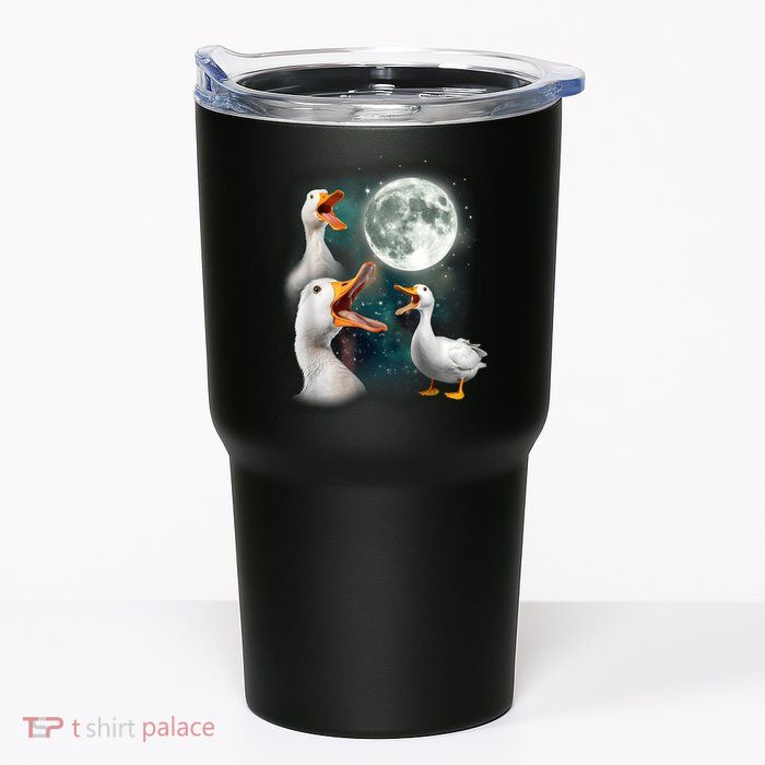 3 Ducks Howl At Moon Funny Weird Cursed Pekin Duck Lover Tumbler