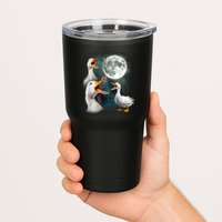 3 Ducks Howl At Moon Funny Weird Cursed Pekin Duck Lover Tumbler