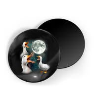 3 Ducks Howl At Moon Funny Weird Cursed Pekin Duck Lover Magnet
