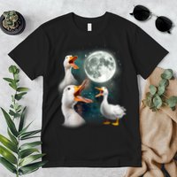 3 Ducks Howl At Moon Funny Weird Cursed Pekin Duck Lover Premium T-Shirt