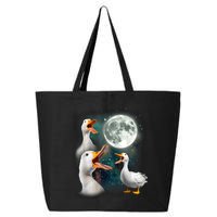 3 Ducks Howl At Moon Funny Weird Cursed Pekin Duck Lover 25L Jumbo Tote