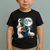 3 Ducks Howl At Moon Funny Weird Cursed Pekin Duck Lover Toddler T-Shirt