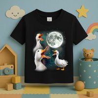 3 Ducks Howl At Moon Funny Weird Cursed Pekin Duck Lover Toddler T-Shirt